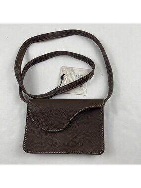 Oughton Equestrian Belt Bag Crossbody Convertible Brown Pebbled Leather
